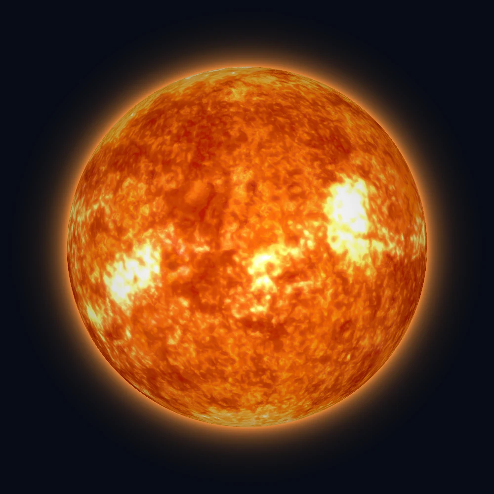 太阳的天体渲染图